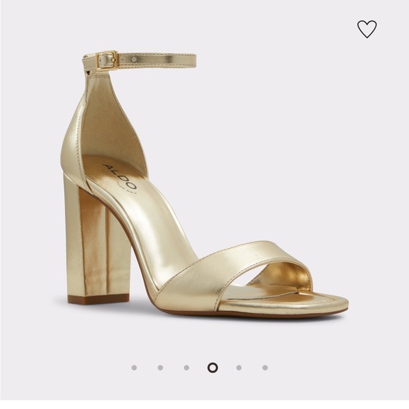 *SOLD* Aldo Block Heel Gold Sandals, Sz 7 - Picture 2 of 6